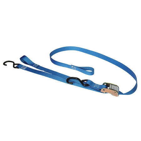 1 X 6' Cam Buckle Handlebar Strap W/S-Hooks & Pull Loop Blue